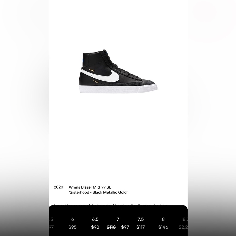 Wmns Blazer Mid ‘77 SE ’Sisterhood - Black Metallic Gold’